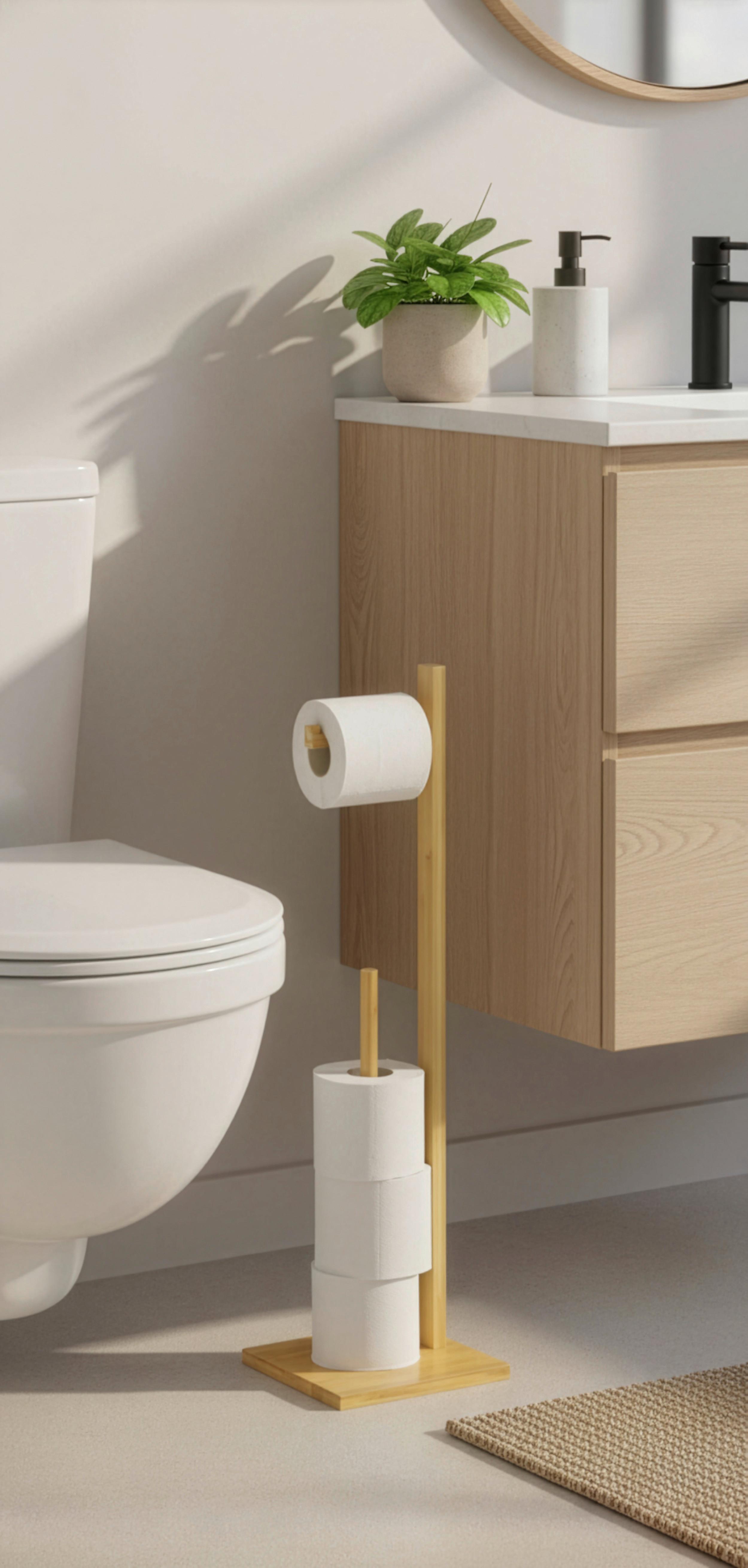 TOALETTPAPPERSHÅLLARE ANNI -EXKLUSIV- -SB- - naturfärgad, Modern, trä (19/71/19cm) - Mömax