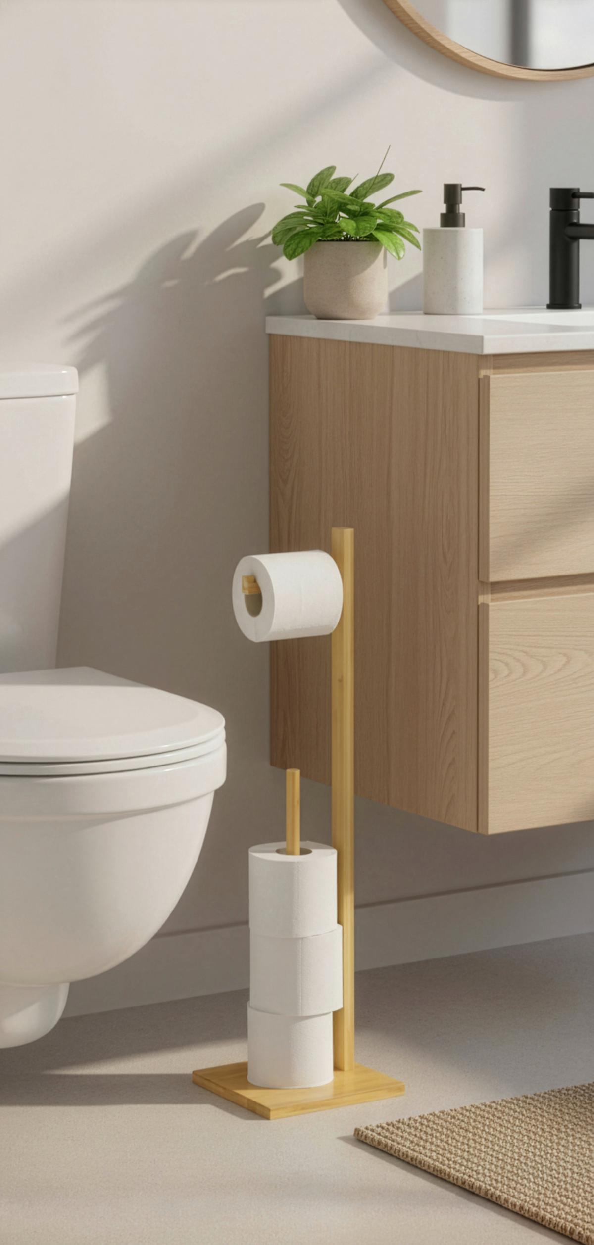 Toilettenpapierhalter Anni in Naturfarben - Naturfarben, MODERN, Holz (19/71/19cm) - Mömax