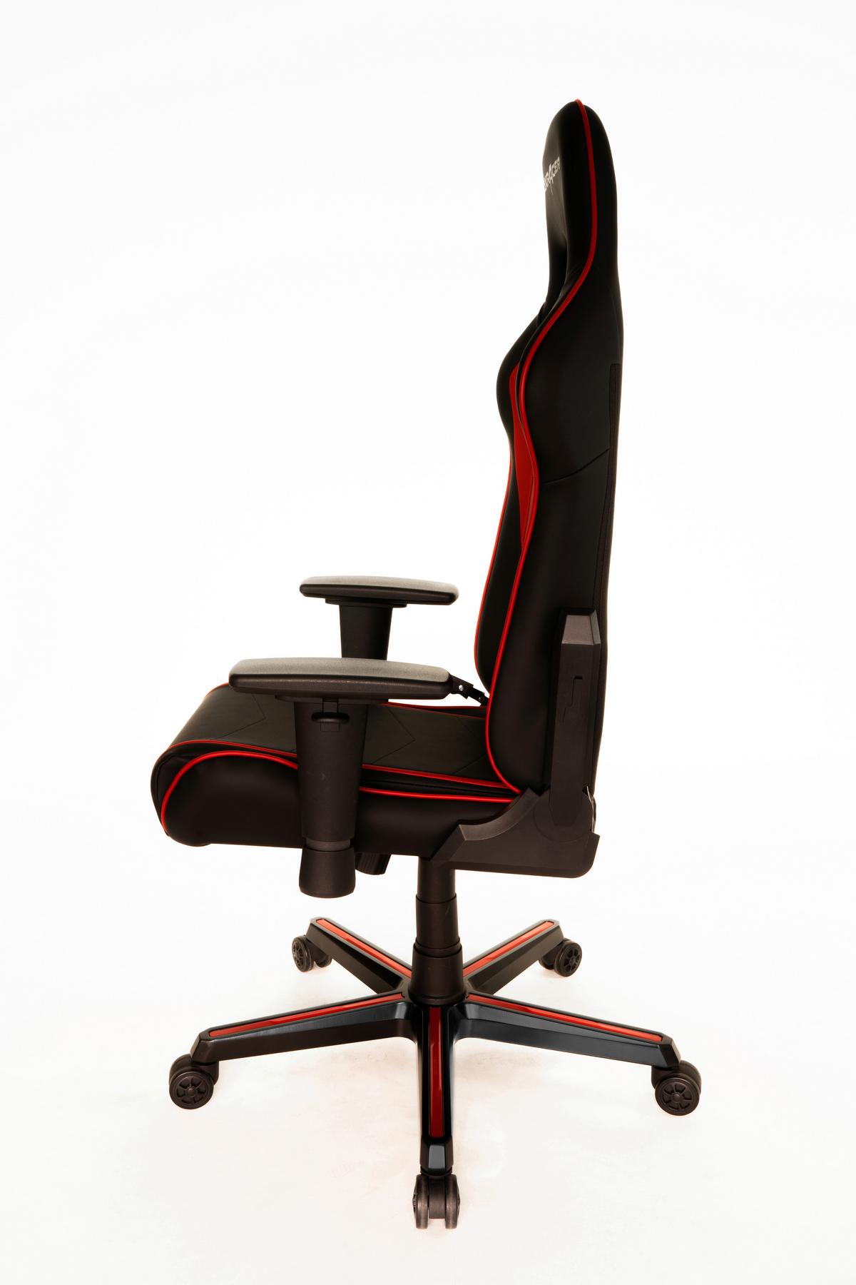 Gaming Stol Dx Racer P08, Črna, Rdeča - rdeča/črna, Moderno, kovina/tekstil (64/123/64cm) - Mömax