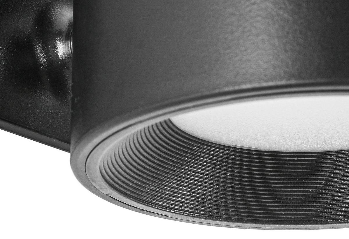 LED-Wandleuchte Rig1 Schwarz max. 5 Watt - Schwarz, MODERN, Kunststoff/Metall (9,3/7,5/5,2cm) - Mömax