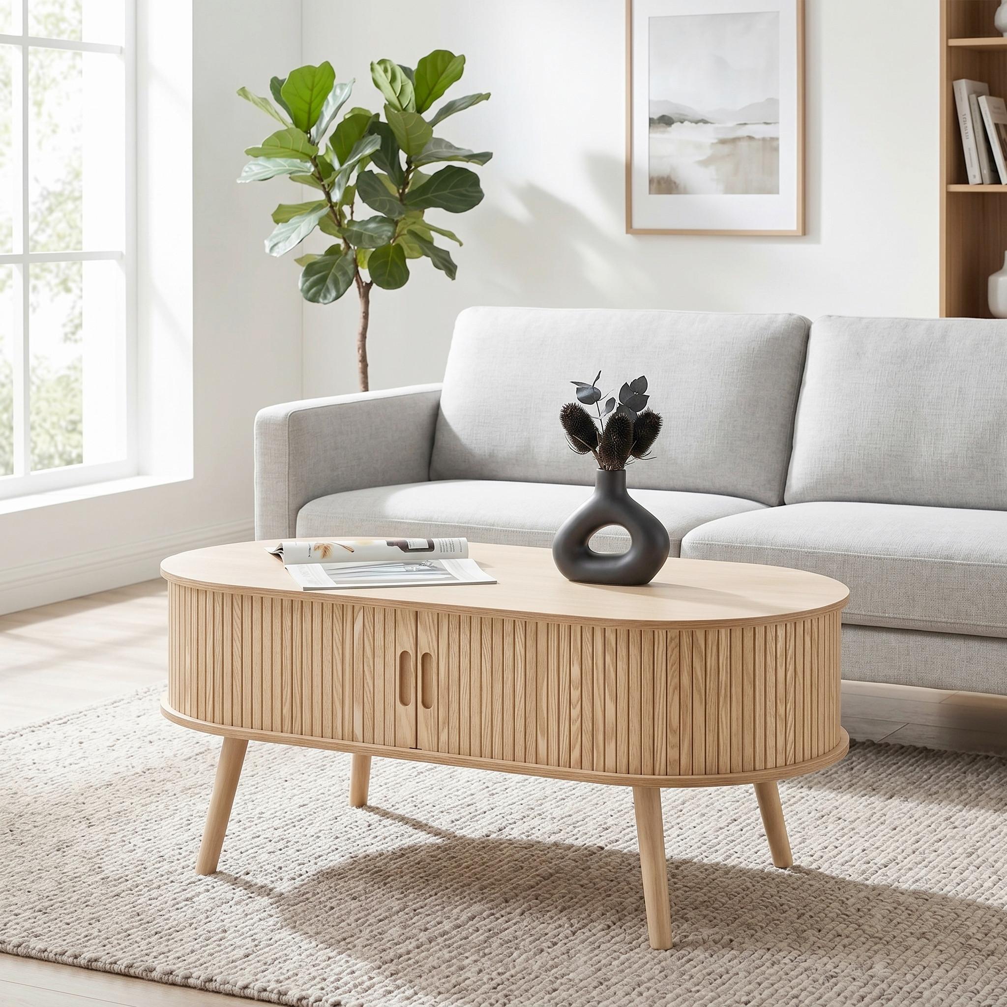 SOFFBORD SKANDY II - naturfärgad, Klassisk, trämaterial/trä (100/50/40cm) - Premium Living