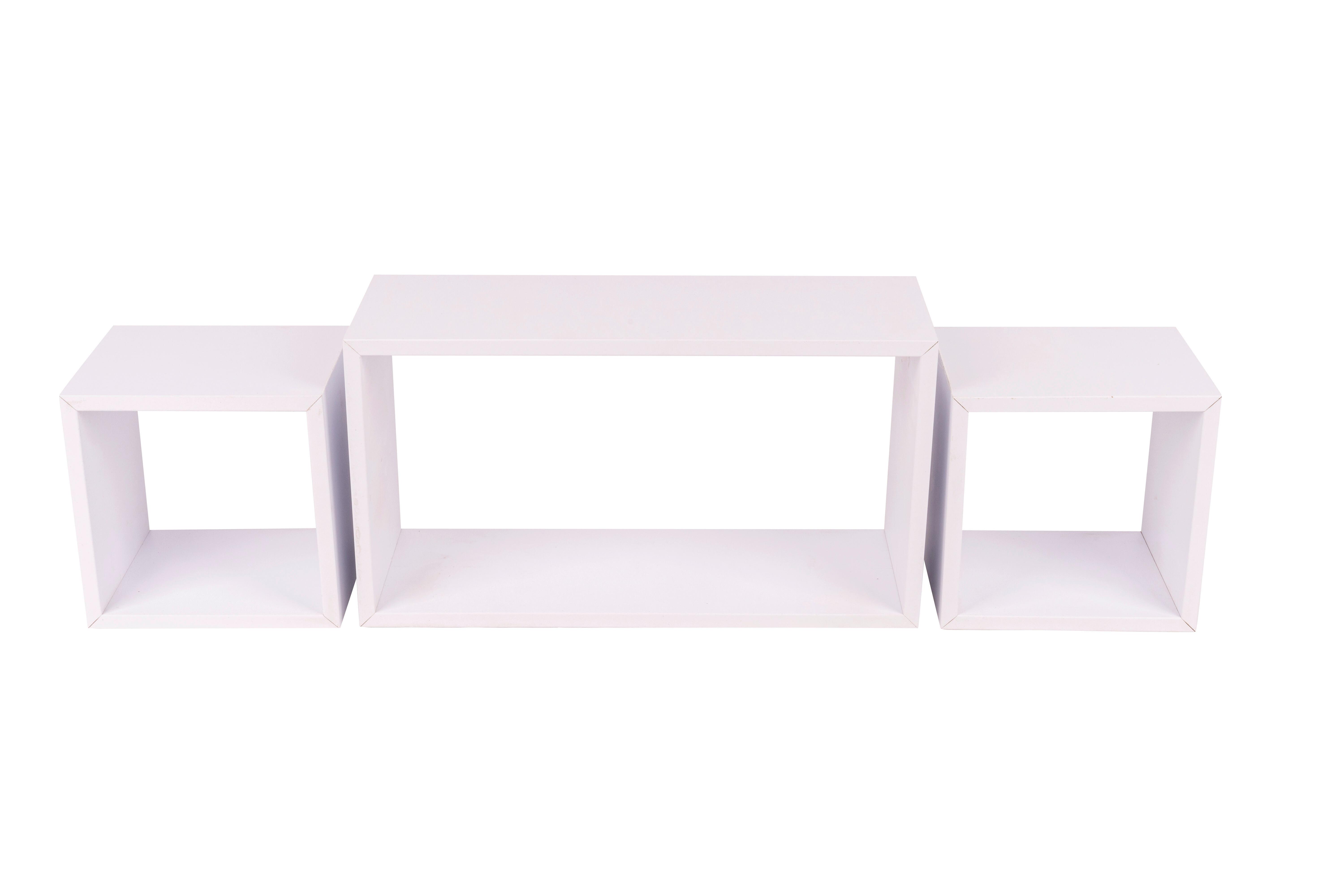 Wandregal B422077-3 Hannah - Weiss, Basics, Holzwerkstoff (42/19/19/23/19/19/15/15/15cm) - Globo