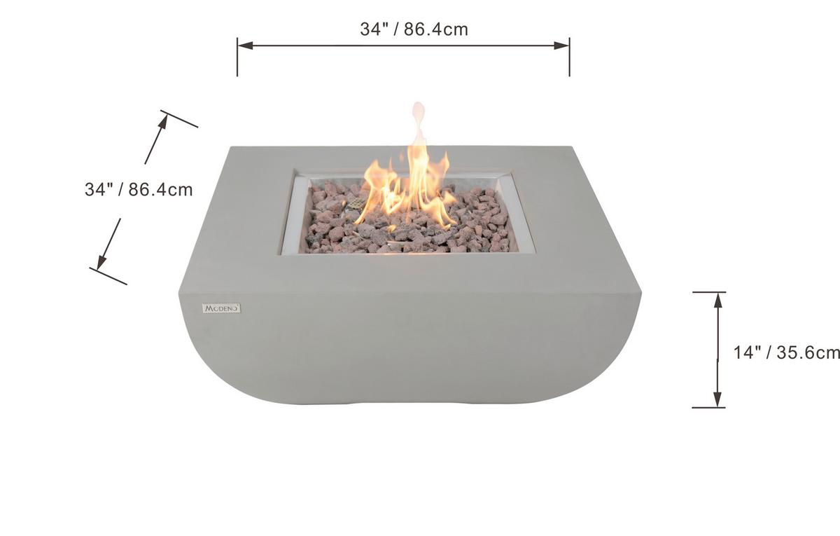 Feuerstelle Westport Hellgrau - Hellgrau, KONVENTIONELL, Stein/Metall (87/36/87cm) - Gardenson