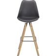 Tresenstuhl Schwarz - Schwarz/Braun, MODERN, Holz/Kunststoff (48,5/111,5/55cm) - ZANDIARA
