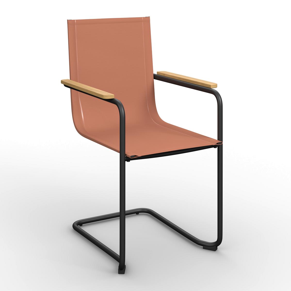 Gartensessel-Set 2-er Daisy Cotta aus Textilene/Metall - Rot/Schwarz, MODERN, Holz/Textil (55,5/95/55cm) - Bessagi Garden