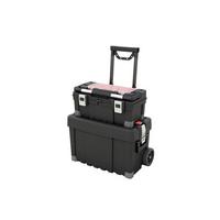 Gurulós Szerszámosláda Szett Hawk 25"+22" - fekete, műanyag