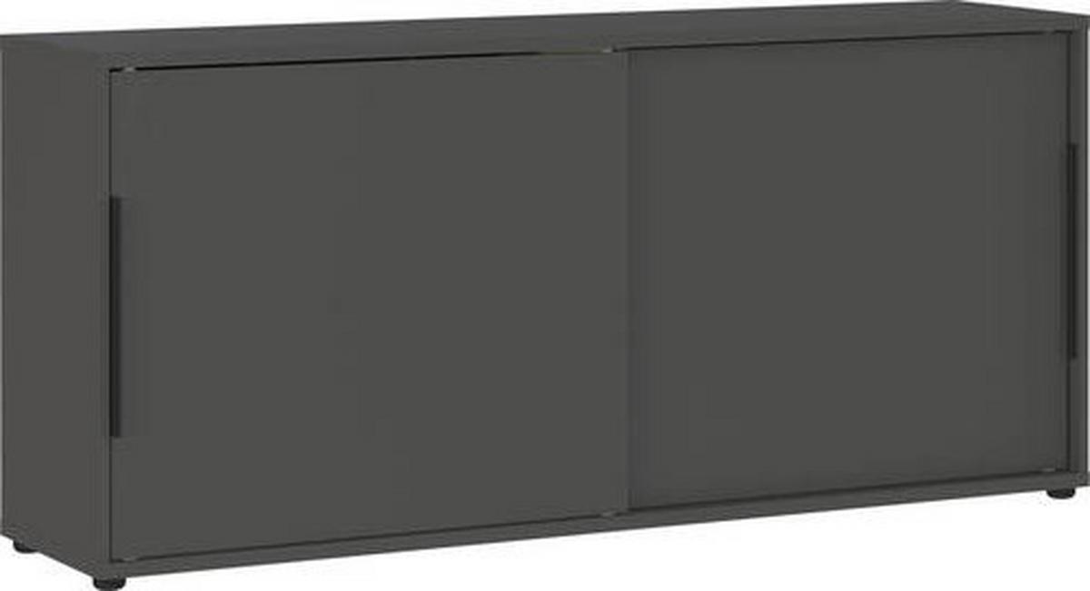 Aktenschrank Riberea in Graphitfarben - Graphitfarben, Modern, Holzwerkstoff (160/74/40cm) - Premium Living