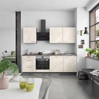 Küchenblock Riva High m. Geräten Weiß - Schieferfarben/Edelstahlfarben, MODERN, Holzwerkstoff/Metall (240cm) - Nobilia