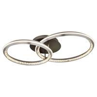 LED-DECKENLEUCHTE 67329-50 ALAINA - Opal/Grau, Design, Kunststoff/Metall (75/50/14cm) - Globo