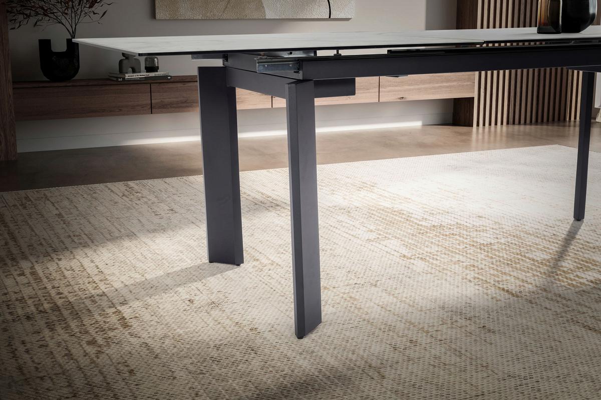 Raztegljiva Jedilna Miza Marble, Keramika, 180-240x95cm - črna/bela, Design, kovina/keramika (180/95/77cm) - MID.YOU