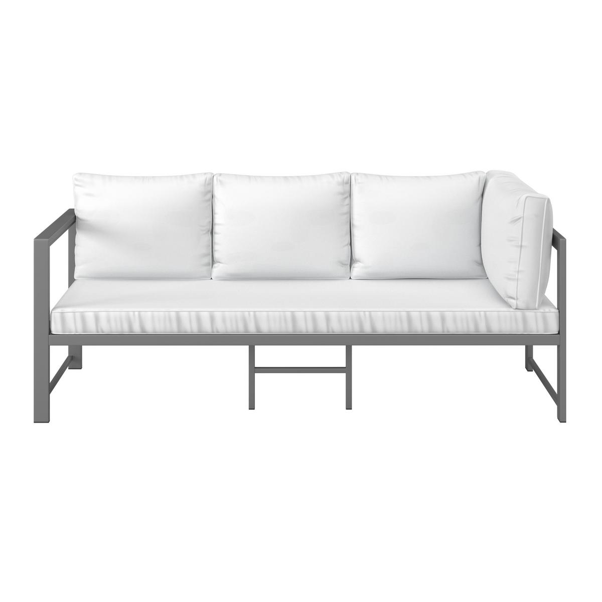 DiningLoungeset Pergolina Weiß Metall/Outdoorstoff +Abdeckung - Schwarz/Weiß, MODERN, Kunststoff/Textil (194/245cm) - Bessagi Garden