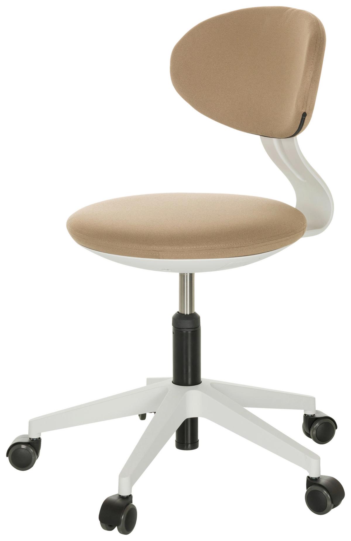 Jugenddrehstuhl Minimovo ca.42x66-87x52cm Beige - Beige/Weiß, Basics, Kunststoff/Textil (42/66-87/52cm) - MID.YOU