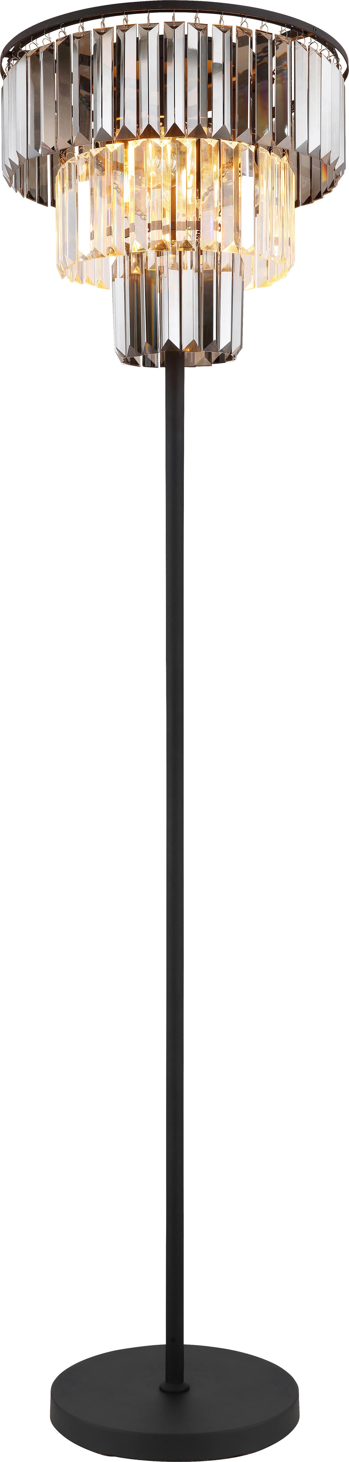 Stehleuchte Liyah Schwarz max. 40x160cm - Schwarz, MODERN, Kunststoff/Metall (40/160cm)