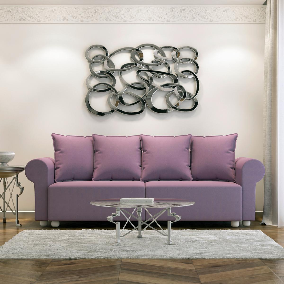 Velika Zofa Stilla, Roza - roza, Romantika (252/85/101cm) - Mömax