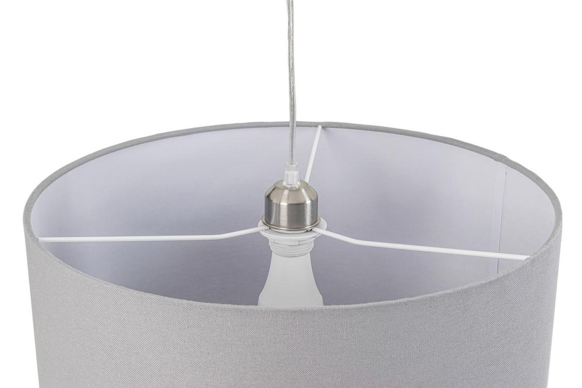 LAMPA WISZĄCA ANNABELL - szary/kolor niklowy, Design, tworzywo sztuczne/metal (45/120cm) - Novel