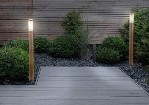 Außenstehleuchte Boston Naturfarben max. 60 Watt - Opal/Naturfarben, Basics, Kunststoff/Metall (12,7/110cm) - Globo