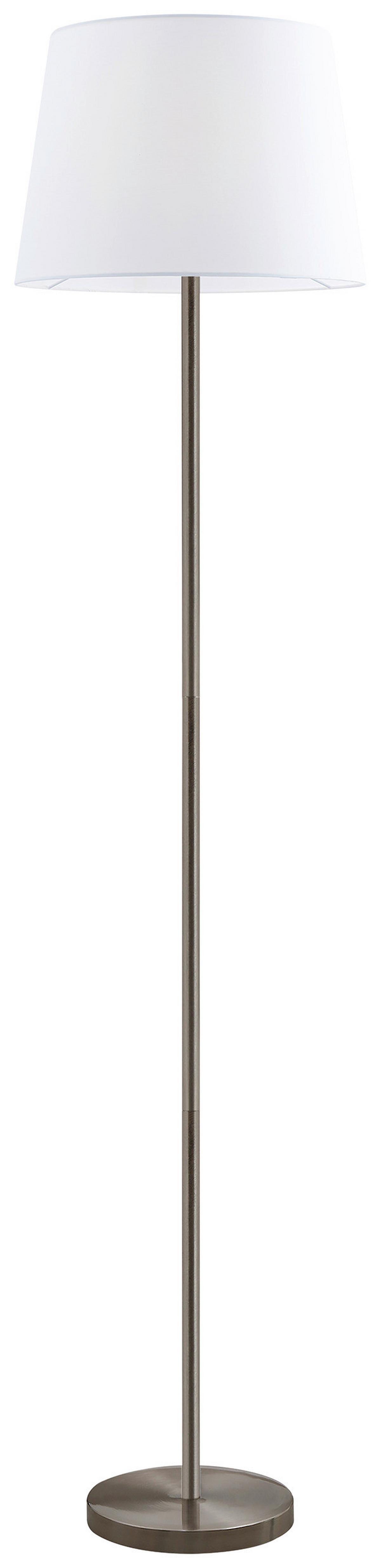 STEHLEUCHTE SCHICK - Weiß/Nickelfarben, KONVENTIONELL, Textil/Metall (35/35/151cm) - Mömax