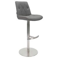 STOŁEK BAROWY HENRY - kolor stalowy/szary, Design, metal/tkanina (44/86-110,5/54,5cm) - Novel