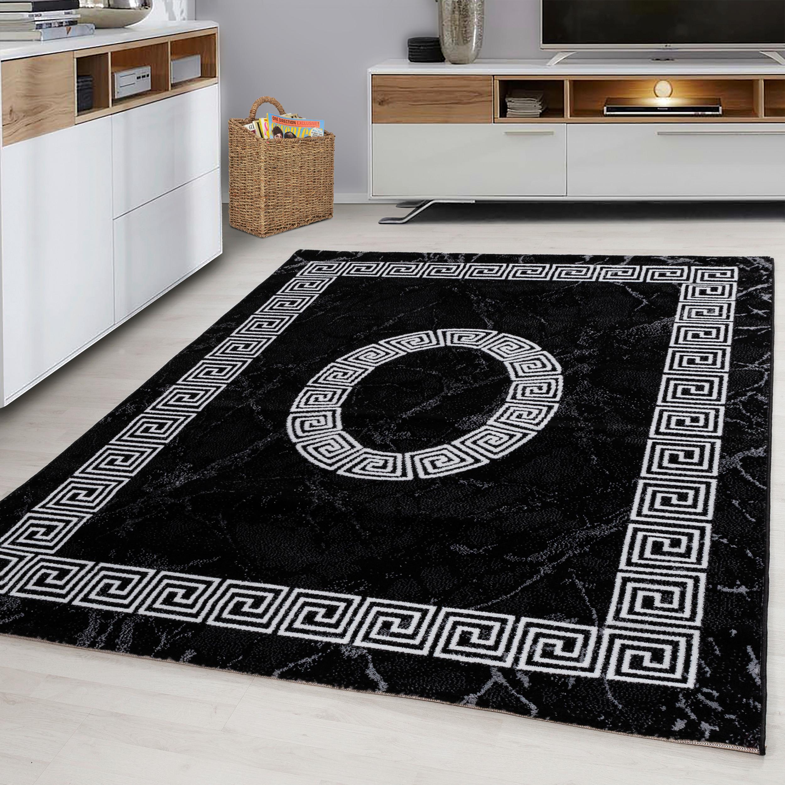 Webteppich Plus Schwarz/Weiß ca. 80x300cm - Schwarz/Weiß, Design, Textil (80/300cm)