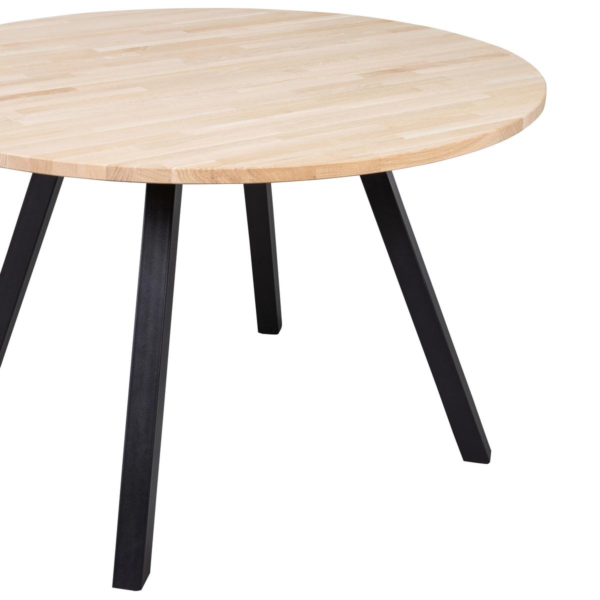 Esstisch Tablo Eichefarben L: 120 cm - Eichefarben/Schwarz, Design, Holz/Metall (120/120/75cm) - Livetastic
