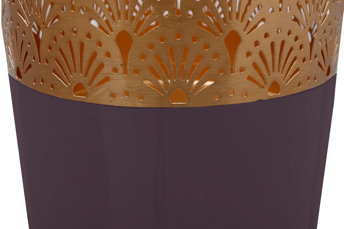 BODENVASE ART DECO 1115 - Lila/Goldfarben, Trend, Metall (25/90cm) - Kayoom