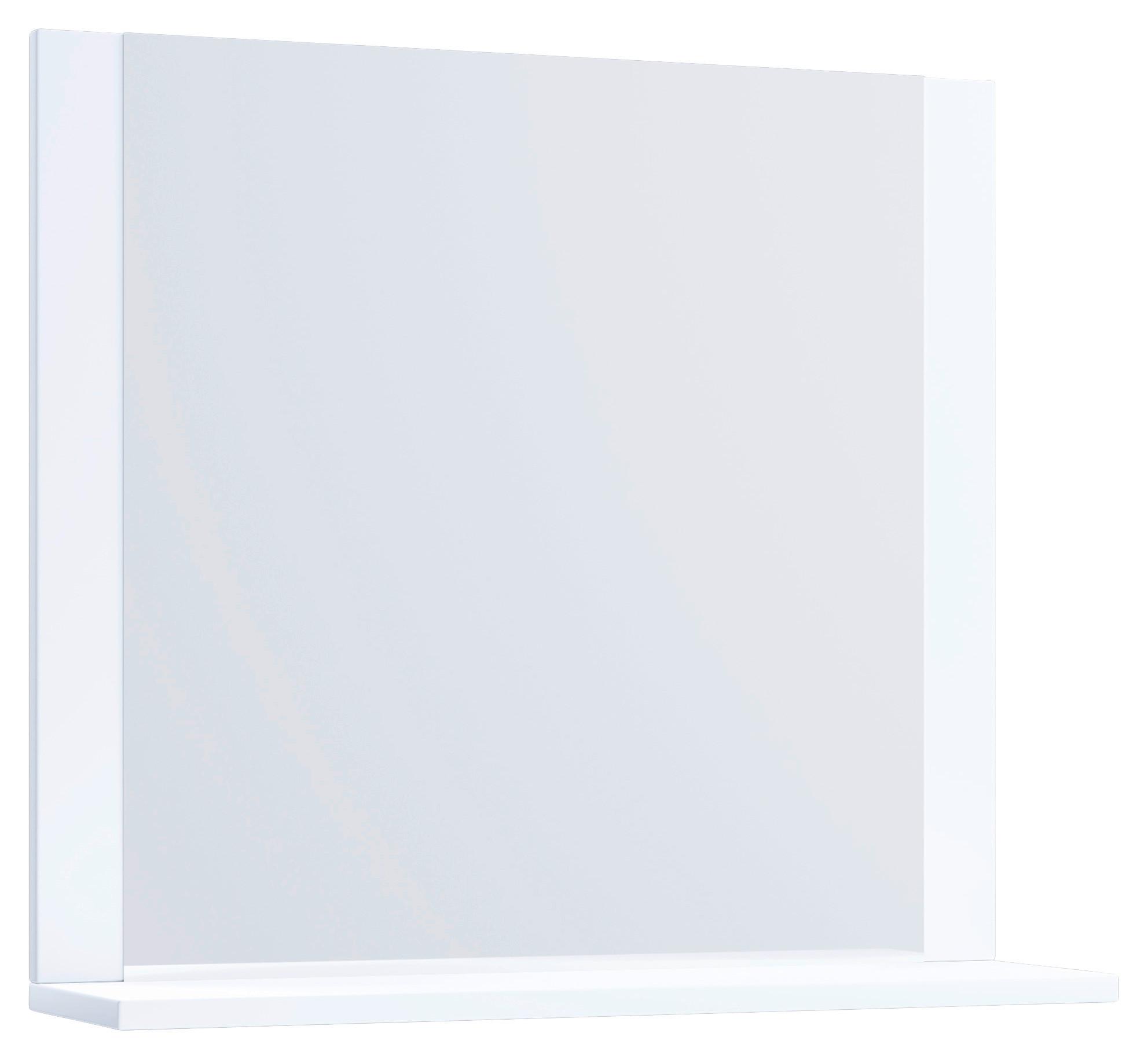 Stensko Ogledalo Lendas, Bela - bela, Moderno, leseni material (60/65/16,6cm) - MID.YOU