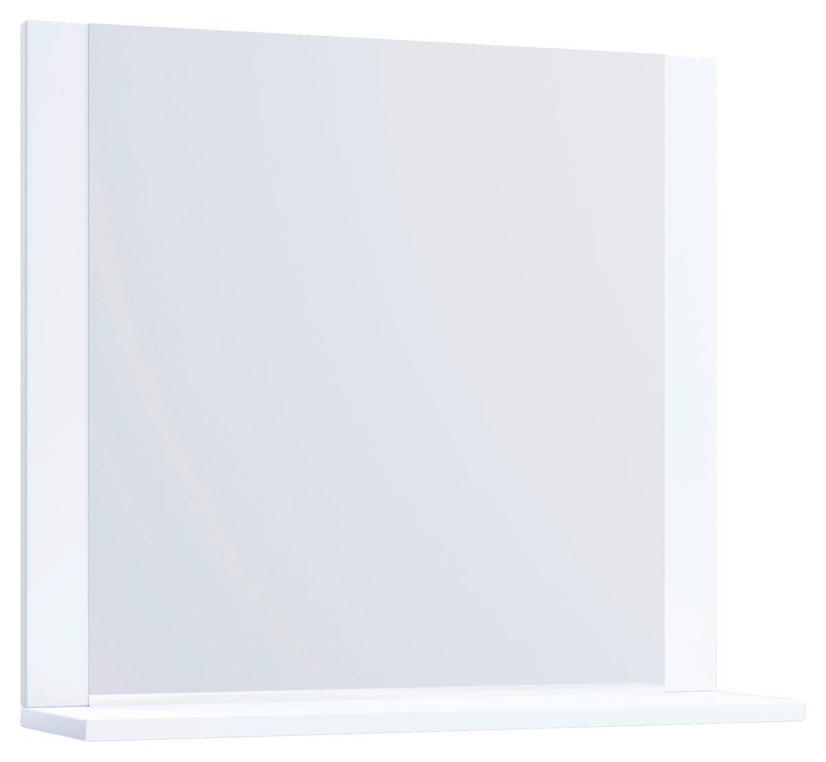 Stensko Ogledalo Lendas, Bela - bela, Moderno, leseni material (60/65/16,6cm) - MID.YOU