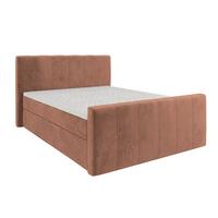 Boxbett Dana Plus Hellbraun ca. 140x200cm - Hellbraun/Schwarz, Kunststoff/Textil (140/200cm) - Based
