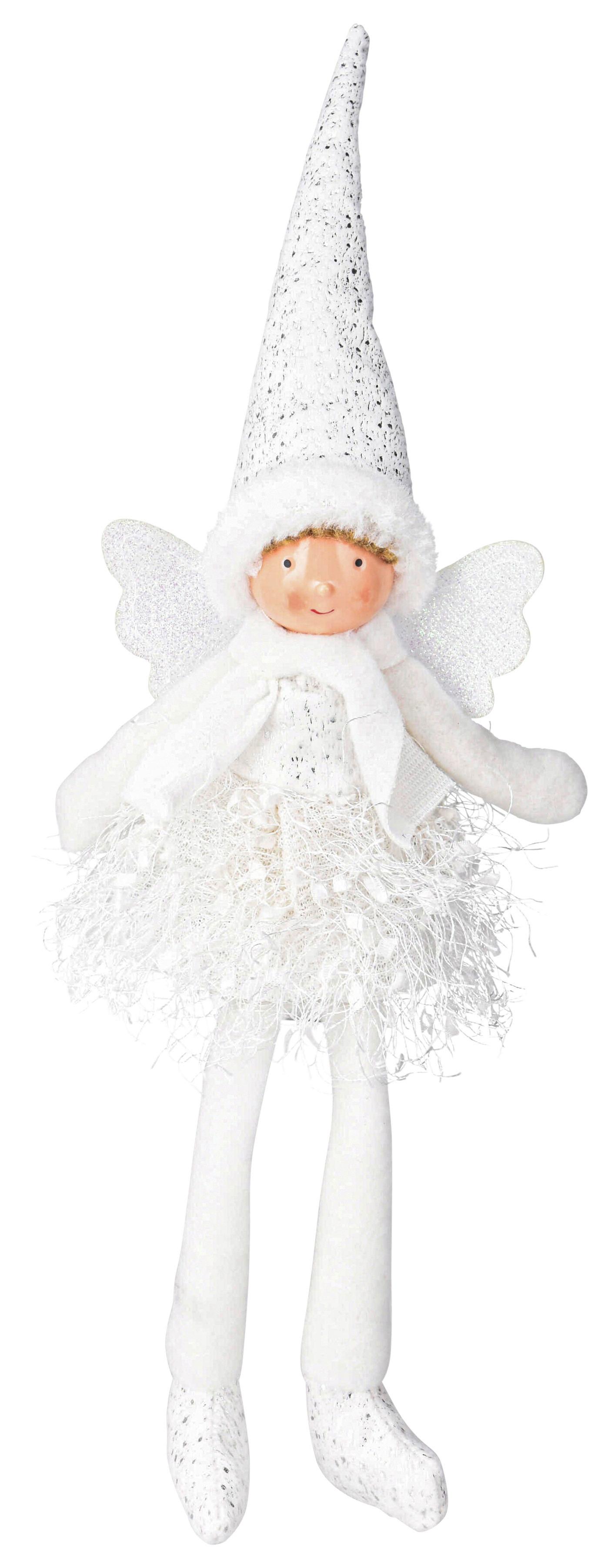 Dekoengel WHITE - Weiss, Textil (10/40/13cm)