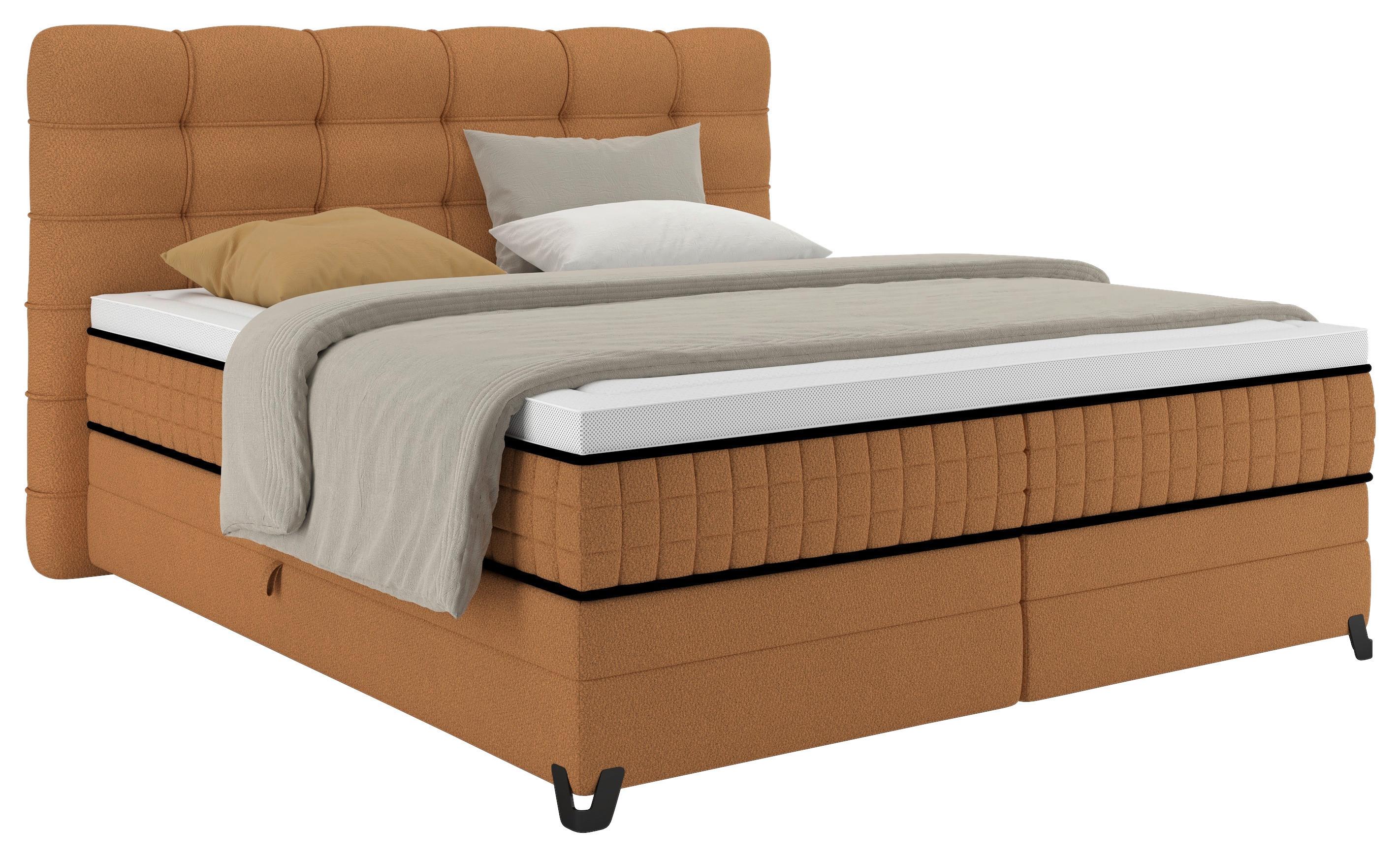 Boxspringbett Carmen C Rostfarben ca. 180x200cm - Rostfarben, KONVENTIONELL, Holz/Holzwerkstoff (180/200cm) - Premium Living