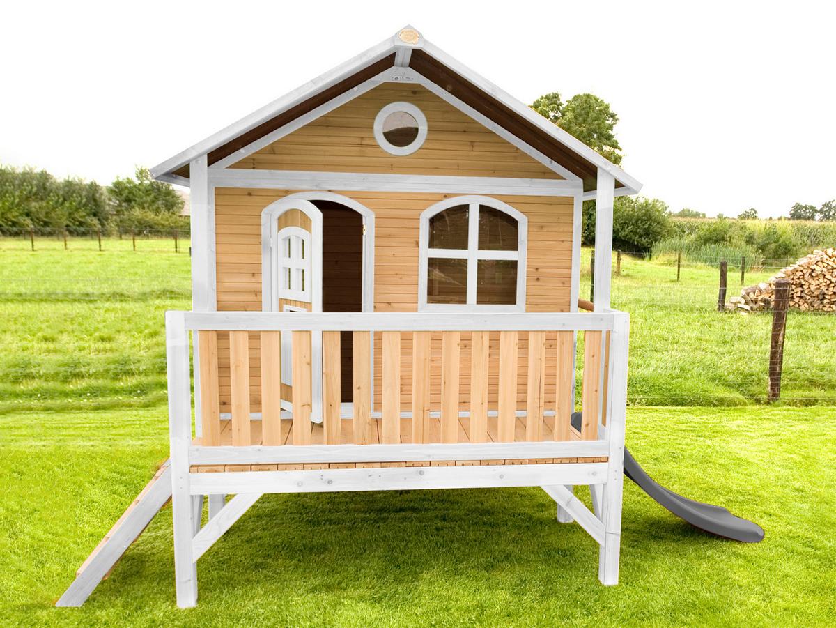 SPIELHAUS A030.040.81 - Rot/Braun, KONVENTIONELL, Holz/Kunststoff (349/233/212cm) - Ambia Garden