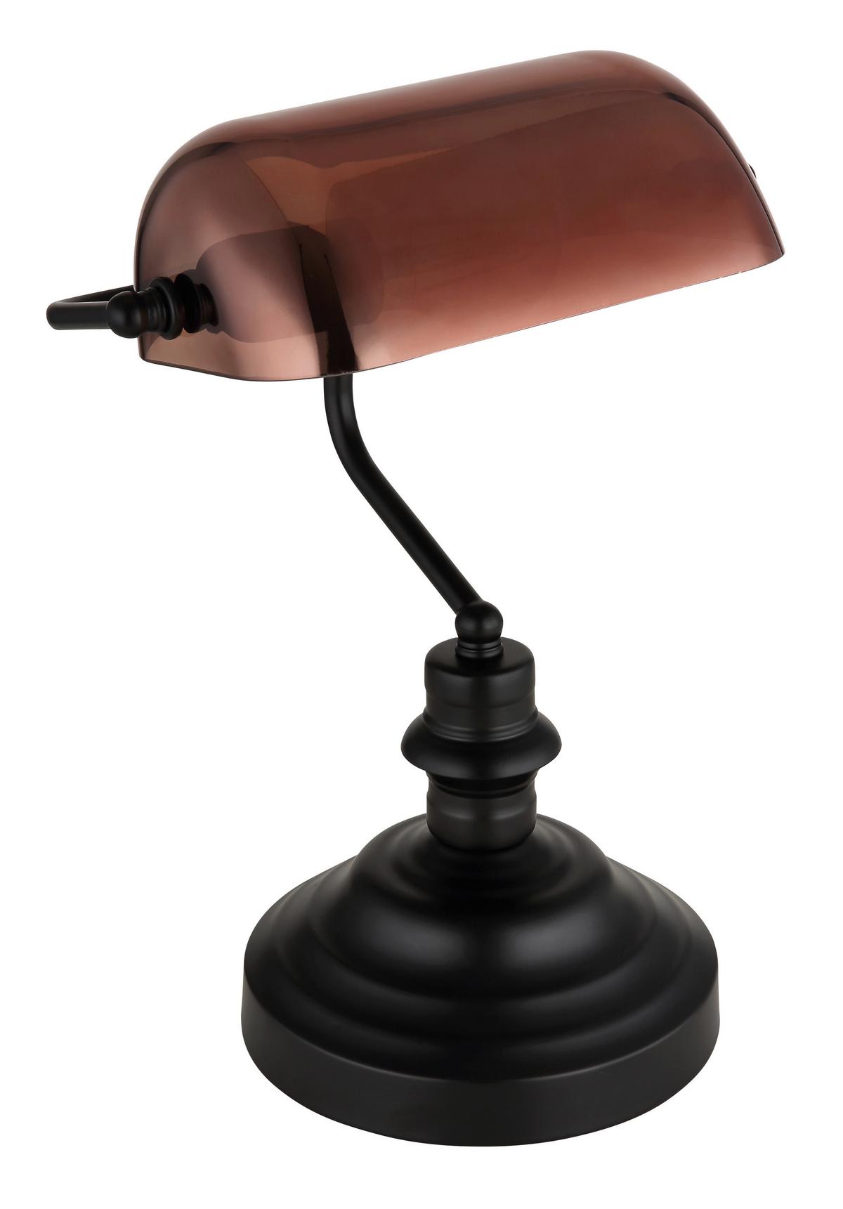 Tischleuchte Antique Kupferfarben max. 60 Watt - Klar/Kupferfarben, Konventionell, Glas/Metall (25/19/36cm) - Globo