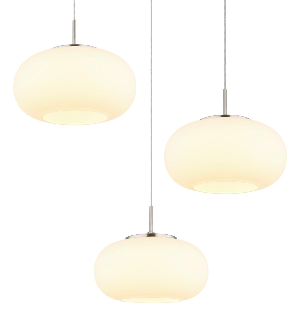 LED-HÄNGELEUCHTE 15744-3HN - Transparent/Opal, Design, Glas/Metall (49/150cm) - Globo