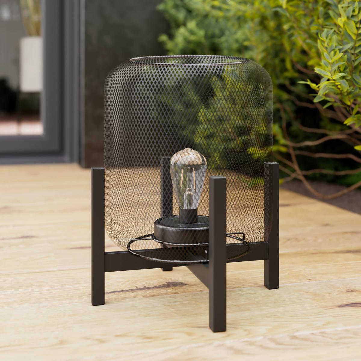 Solarleuchte Kyra Schwarz Metall/Kunststoff - Schwarz, MODERN, Kunststoff/Metall (28/47/28cm) - Bessagi Garden
