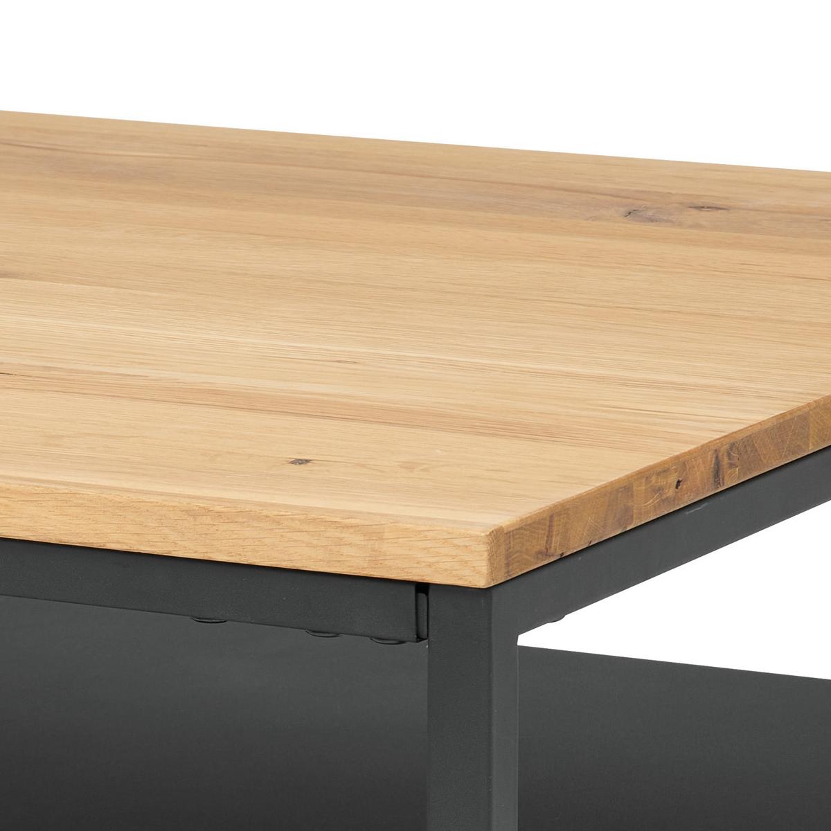 Klubska Miza Vermont 1, Hrast, Črna - črna/naravne barve, Moderno, kovina/leseni material (70/44/70cm)