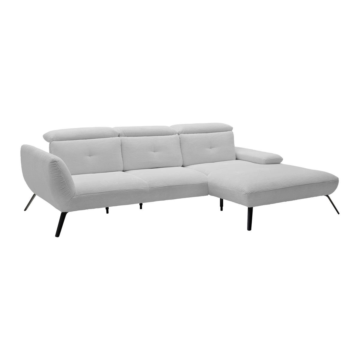 Wohnlandschaft Seattle Hellgrau - Hellgrau/Schwarz, MODERN, Holzwerkstoff/Textil (301/196cm) - Premium Living
