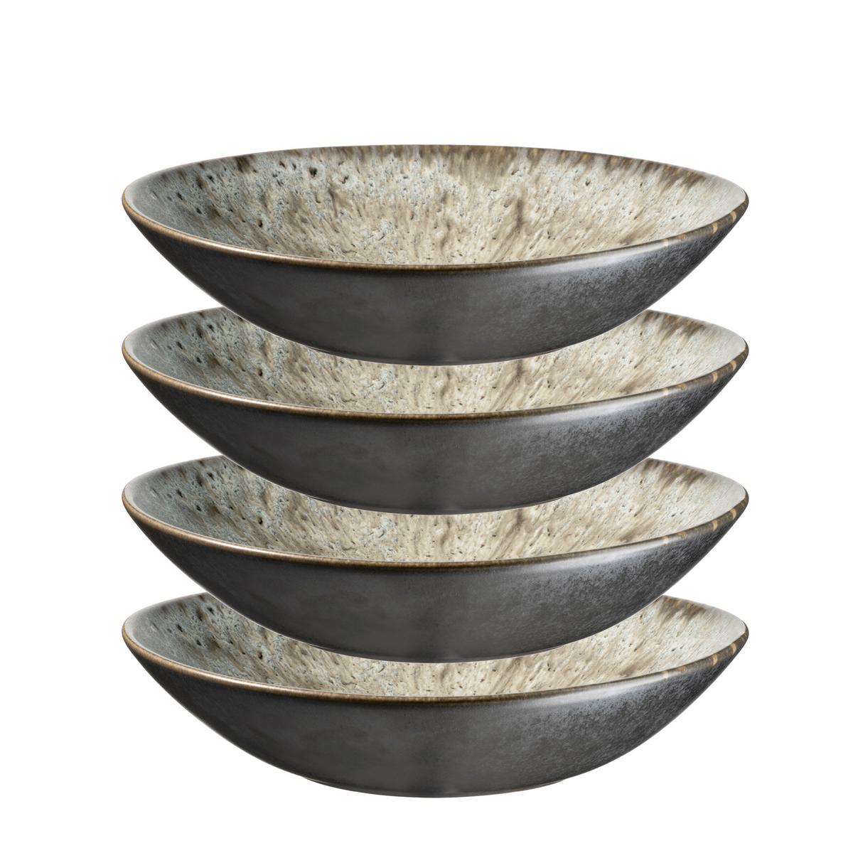 SUPPENTELLERSET 935541 CARELLIA TELLERSET - Grau, Basics, Keramik (22,5/5cm) - Mäser