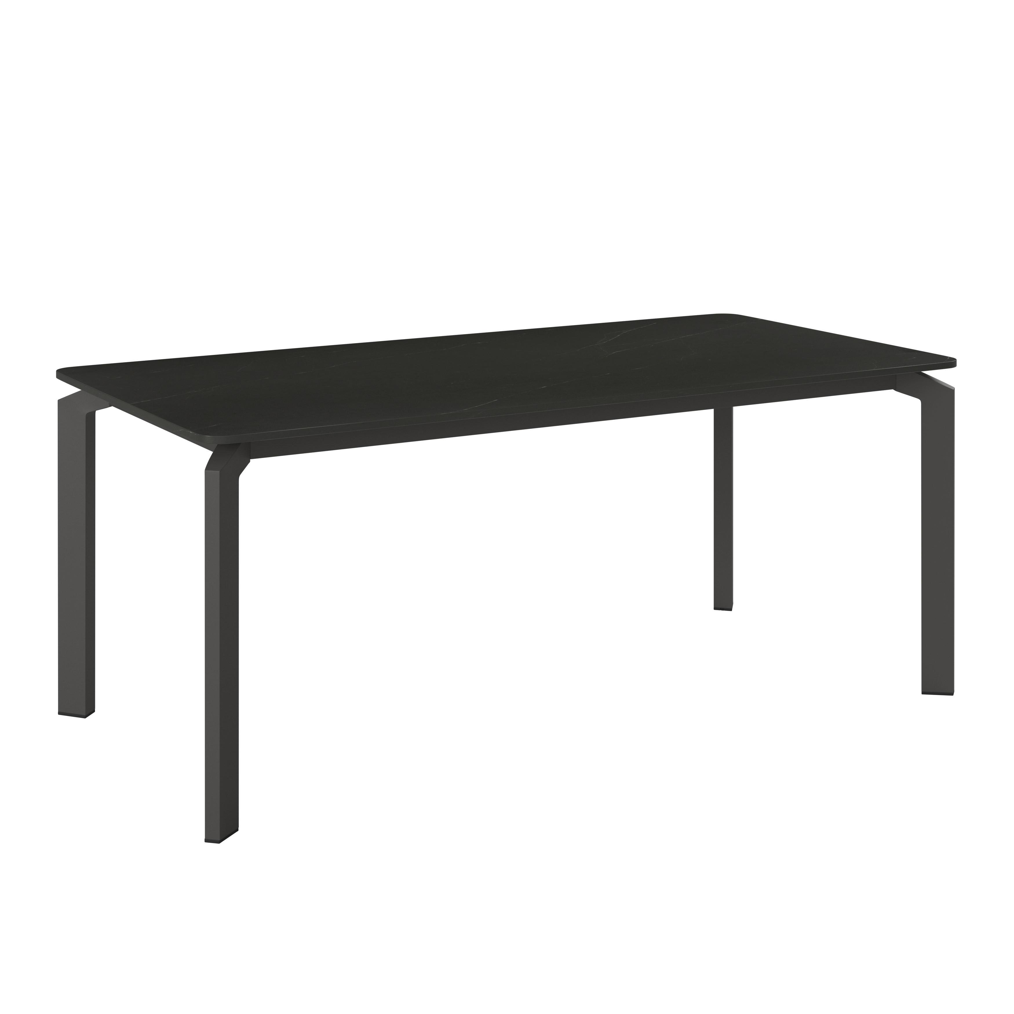 Gartentisch Cancun Anthrazit Aluminium - Anthrazit, MODERN, Keramik/Metall (180/74/90cm) - Mömax