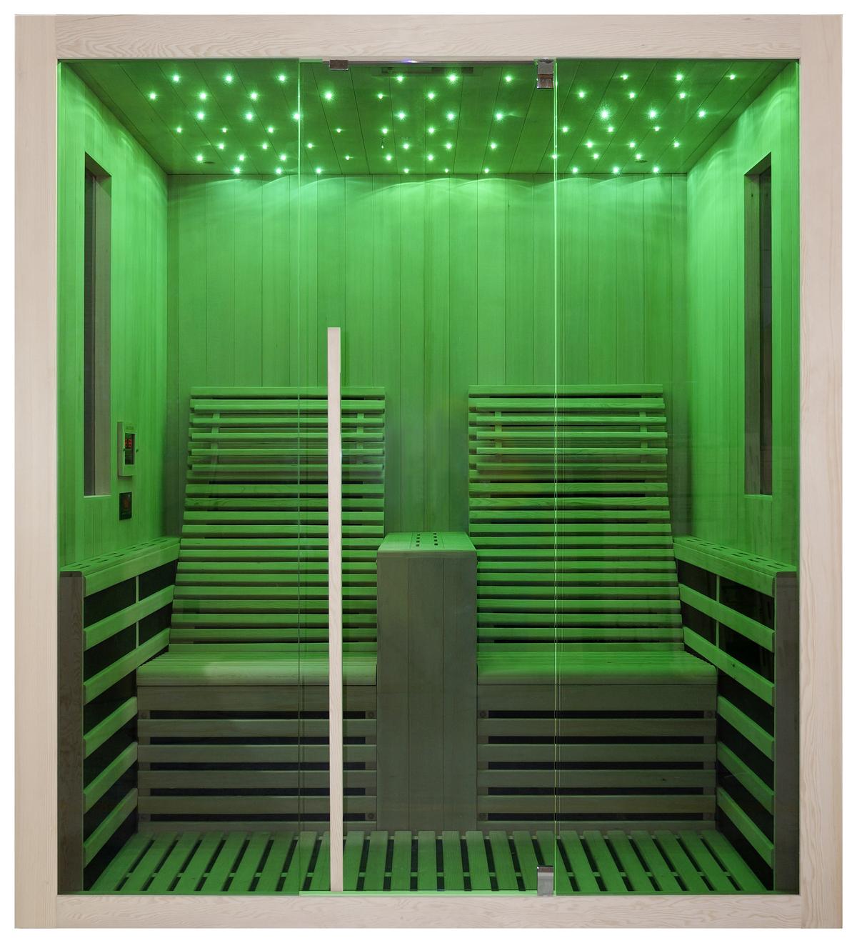 Infrarotkabine Carbon 2 in Braun ca. 180x195x150cm - Naturfarben, Basics (180/195/150cm) - Sanotechnik