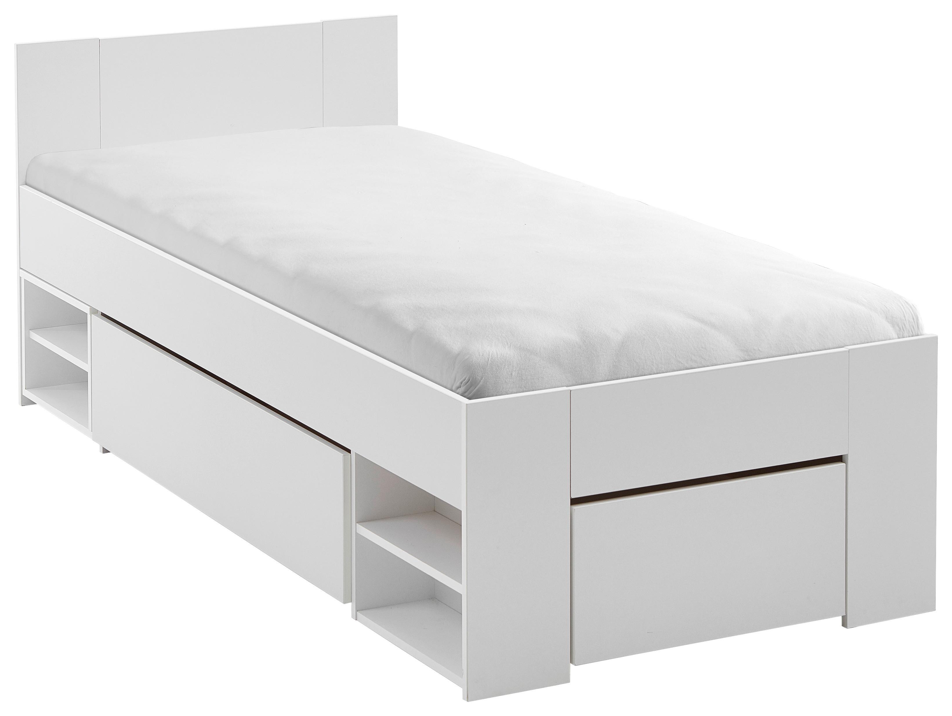 Bett Azurro 2-90 Weiss - Weiss, Modern, Holzwerkstoff (90/200cm) - Mömax