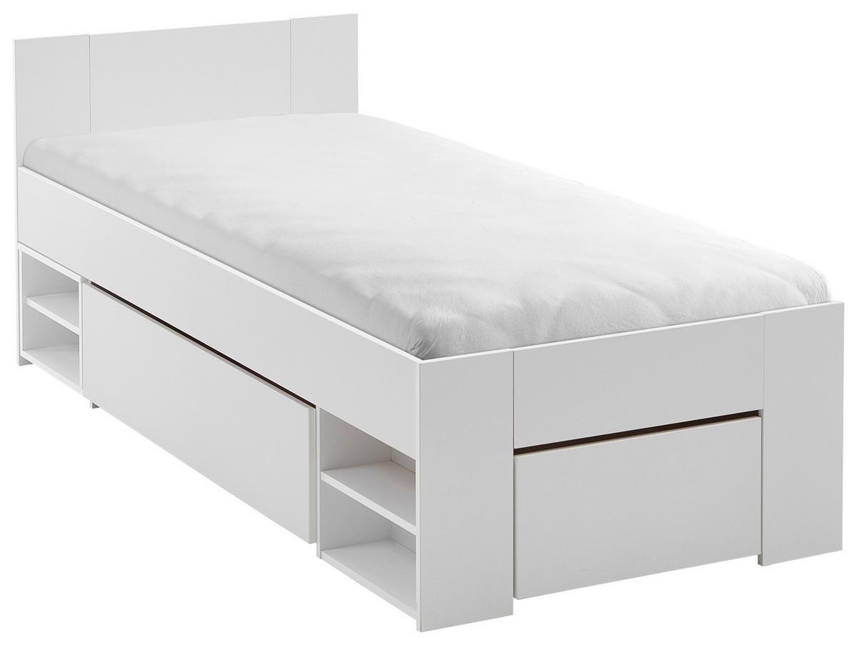 Bett Azurro 2-90 Weiß - Weiß, MODERN, Holzwerkstoff (90/200cm) - Mömax