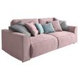 Sofa mit Schlaffunktion in Pink 'Lazy 3DL' - Pink/Silberfarben, Design, Holzwerkstoff/Kunststoff (250/87/129cm) - Livetastic Sofa mit Schlaffunktion in Pink 'Lazy 3DL' - Pink/Silberfarben, Design, Holzwerkstoff/Kunststoff (250/87/129cm) - Livetastic