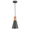 PENDELLEUCHTE BICONES - Grau, Trend, Holz/Metall (14/16.5cm) - MAYTONI