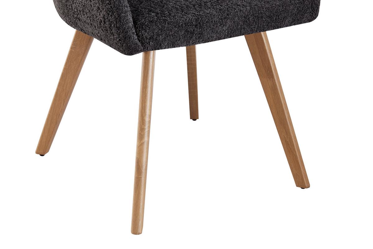 KRZESŁO Z PODŁOKIETNIKAMI LYDIA - kolor dębowy/ciemnoszary, Modern, metal/drewno (57/85/63cm) - MID.YOU