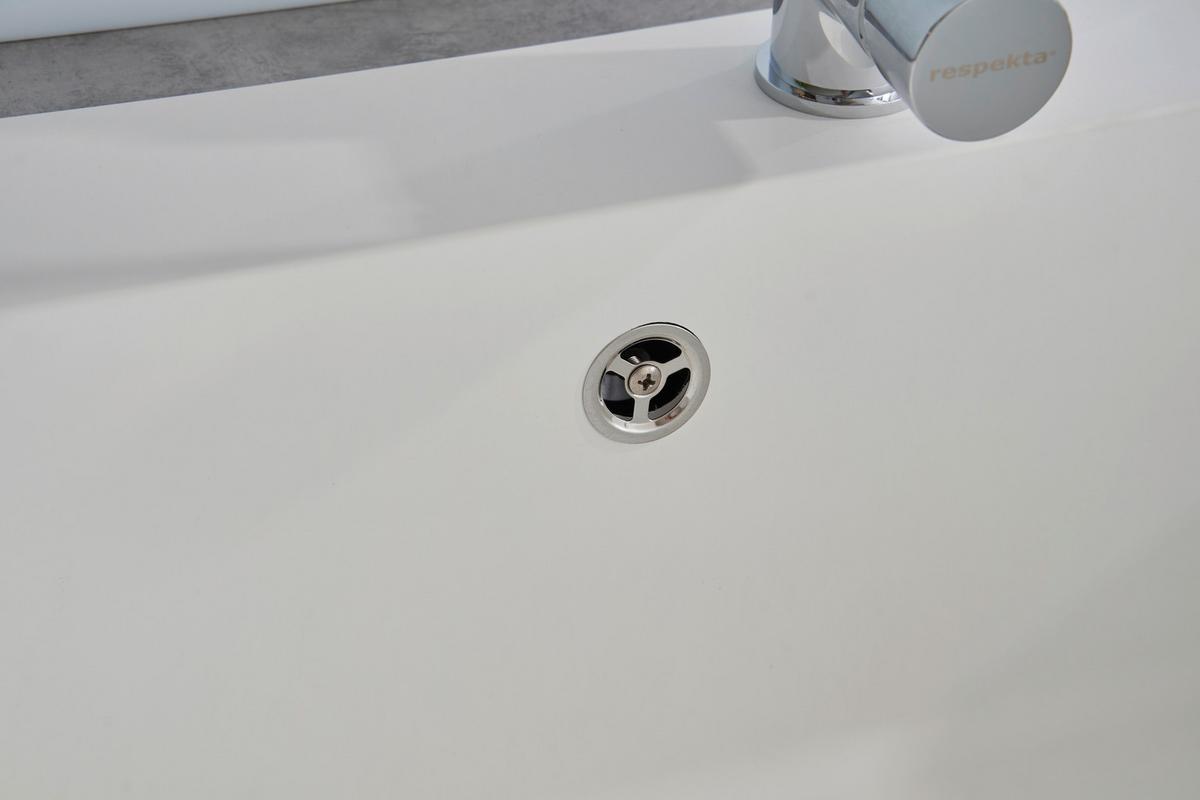 Einbauspüle Ohio ca. 66x21x50 cm Weiß - Weiß, Trend, Glas/Kunststoff (66/21/50cm) - Respekta