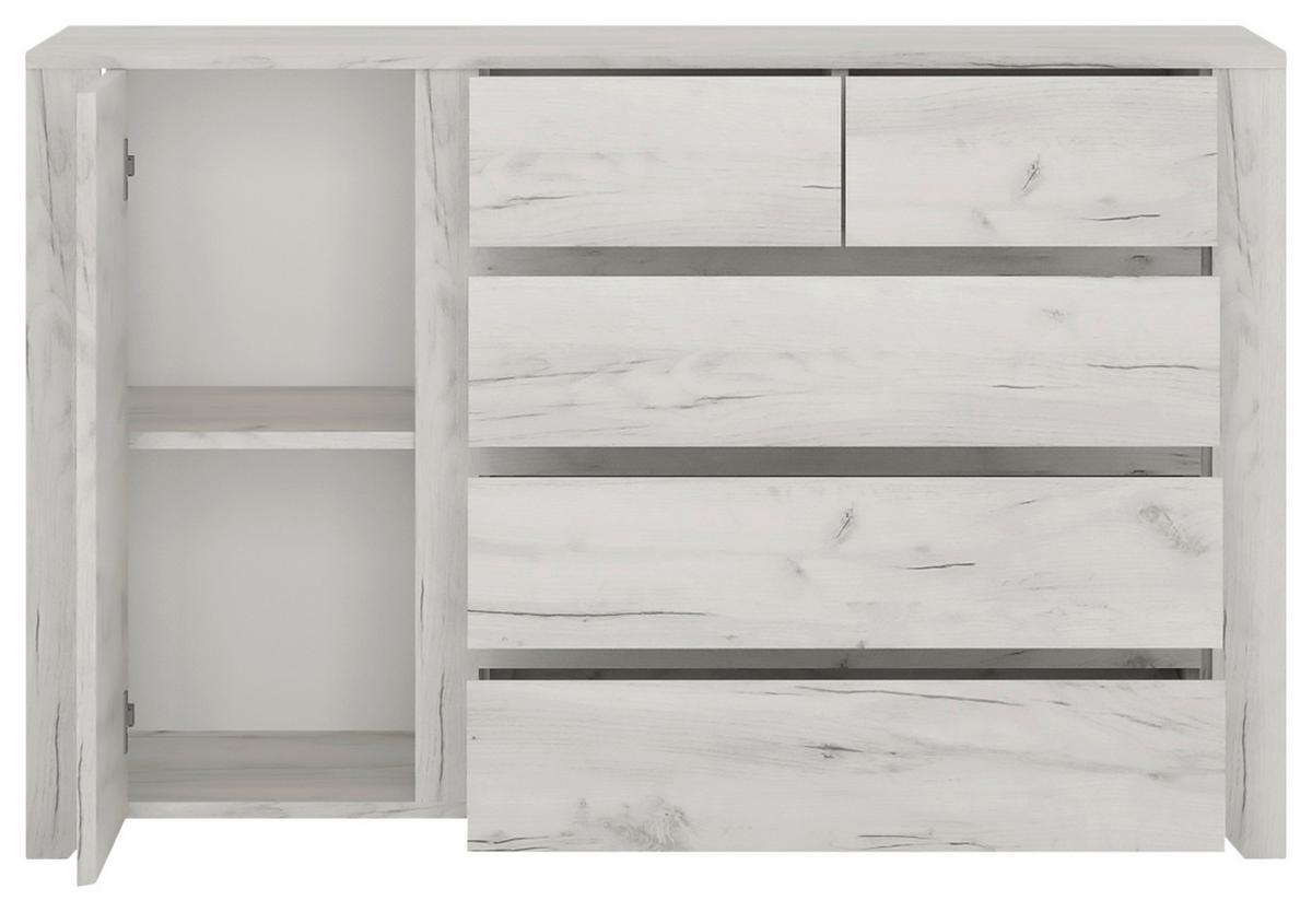 Komoda Angel - boje hrasta/crna, Moderno, drvni materijal/plastika (118,7/76,5/40,2cm)