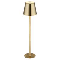 AKKU-TISCHLEUCHTE 58438M VANNIE - Weiss/Messingfarben, Design, Kunststoff/Metall (11,2/47cm) - Globo
