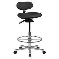 Irodai Ülőke Louis - fekete/alumíniumszínű, Konventionell, műanyag/textil (60cm) - MID.YOU