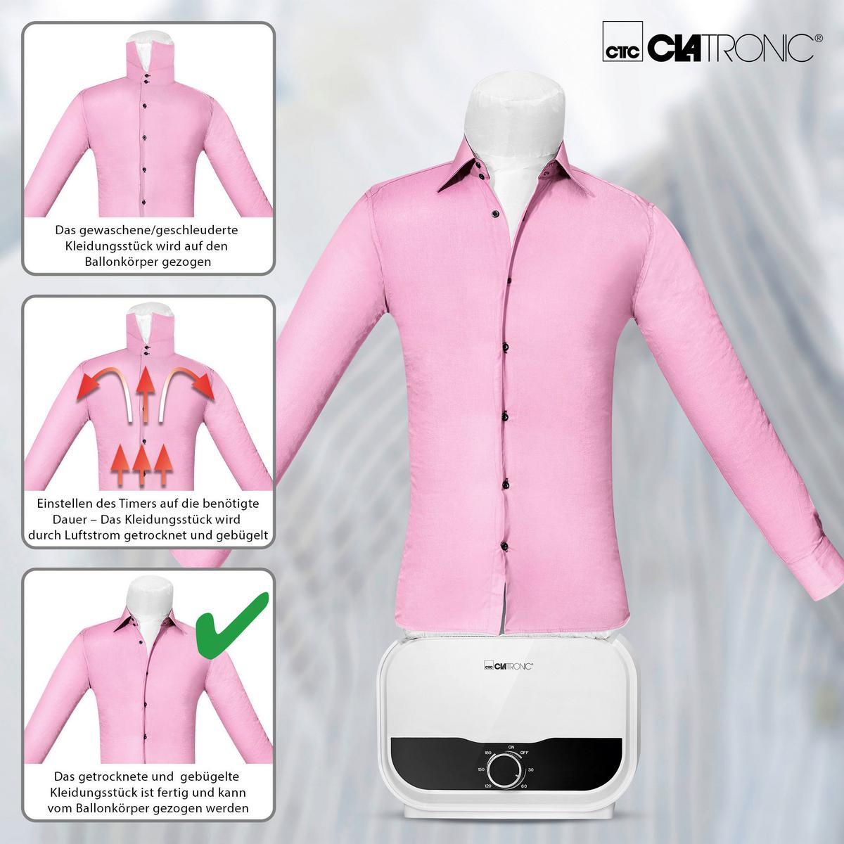 MANEKIN DO PRASOWANIA KOSZUL HBB 3734 - biały, Lifestyle, tworzywo sztuczne (32,7/20,2/26,6cm) - Clatronic