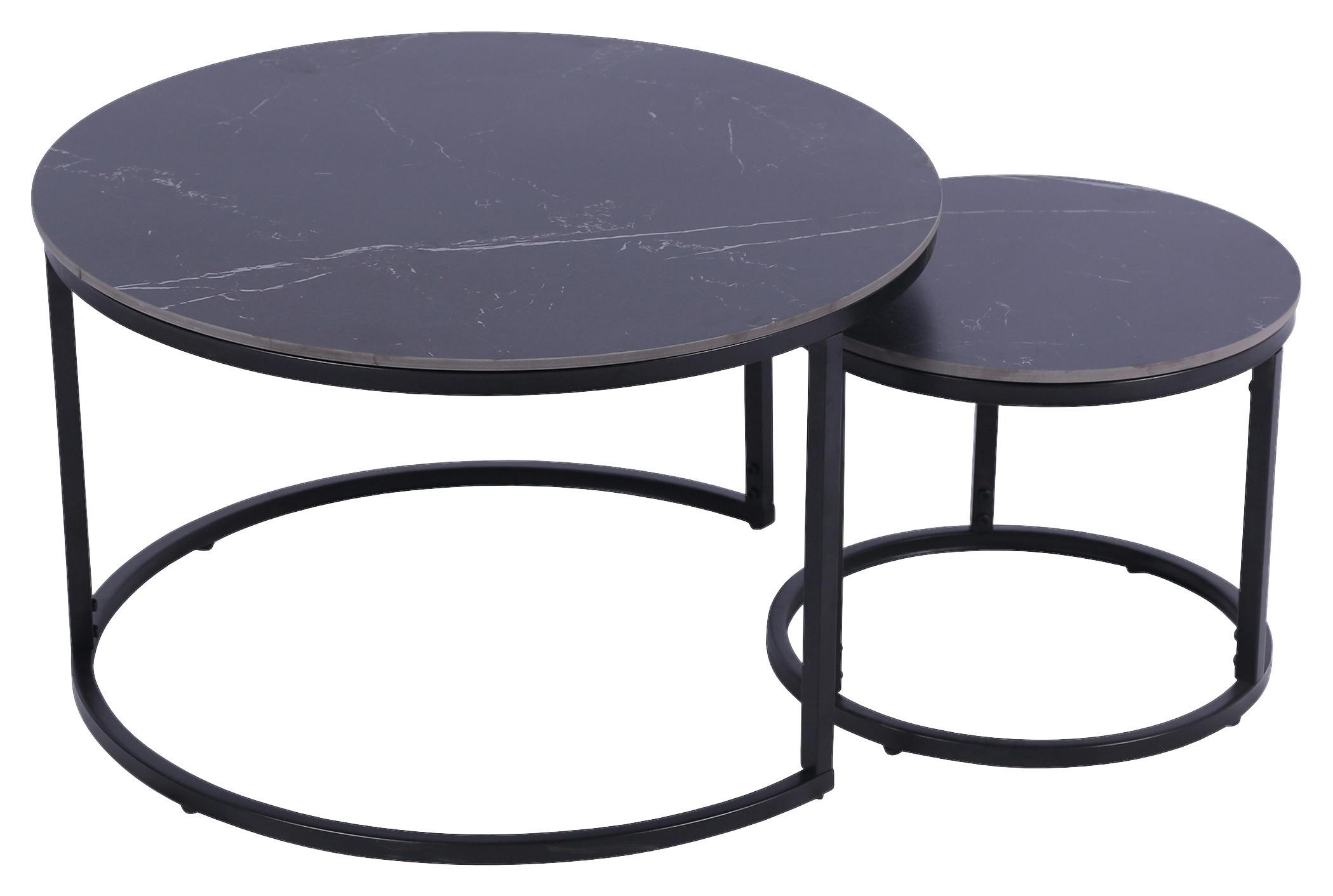 Klubska Miza Seoul, Črna - črna, Moderno, kovina/keramika (75/45/75cm)